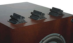 The Topper positioned on top of a loudspeaker.