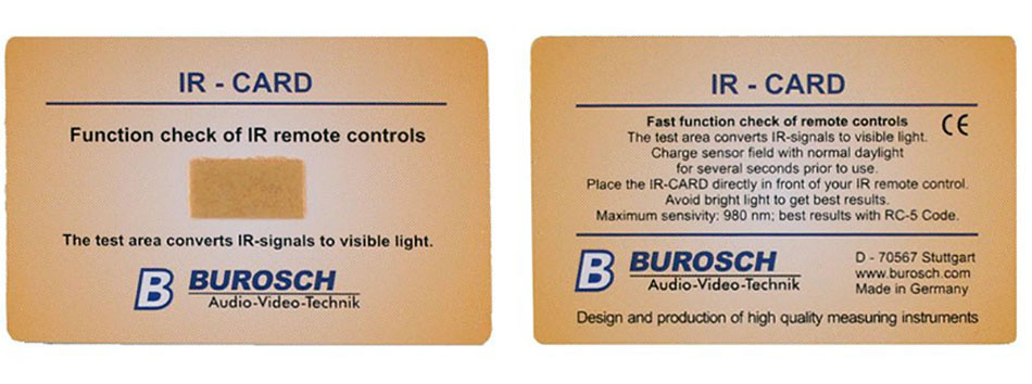 Infra-Red Remote Test Card