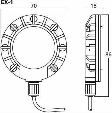 Monacor EX1 NXT Dimensions.