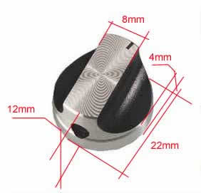 Monacor ATT-10 Knob Dimensions