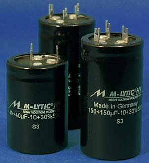 Mundorf MLytic High Voltage Capacitors - click for more...