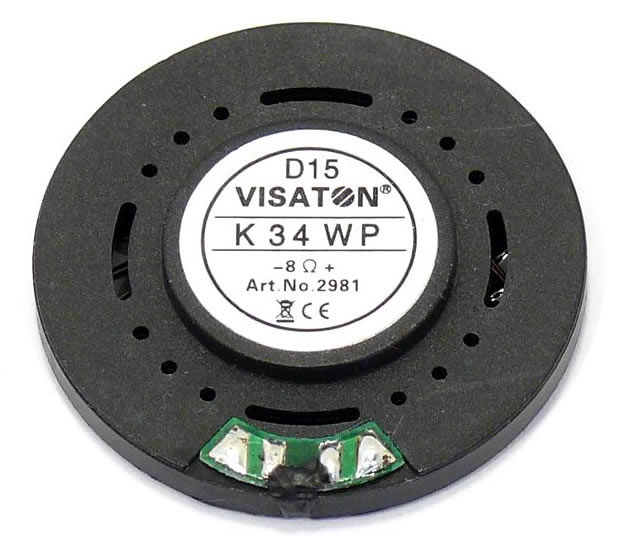 Visaton K3WP - 8 Ohm Miniature Speaker rear view.
