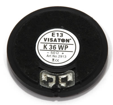 Visaton K36WP - 50 Ohm Miniature Speaker rear.