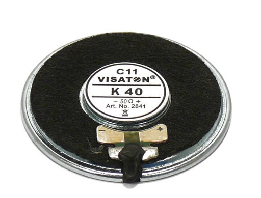 Visaton K40 - 50 Ohm Miniature Speaker rear.