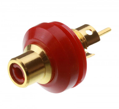Monacor RCA Phono Panel Mounts Socket Red T-706GI-RT