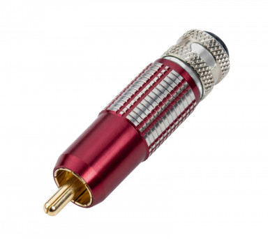 Monacor Inline RCA Phono Plug Red