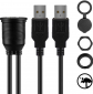 Dual USB Extension Cable with Flush and Bracket Mount