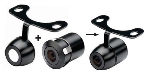 Various mounting options for the rearview camera. 