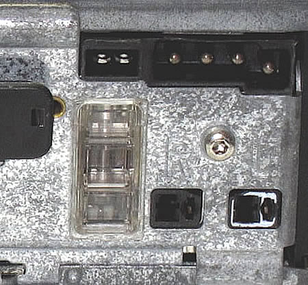 Becker power connection example on rear of radio - top right connection only.