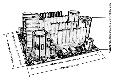 DACT CT-102 Power Supply Dimensions (approx.)