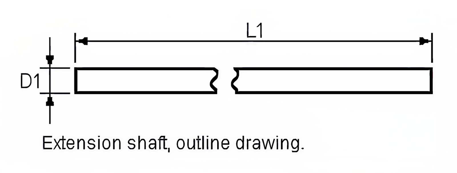 Extension shaft, outline drawing.