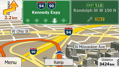 Example navigation screens.