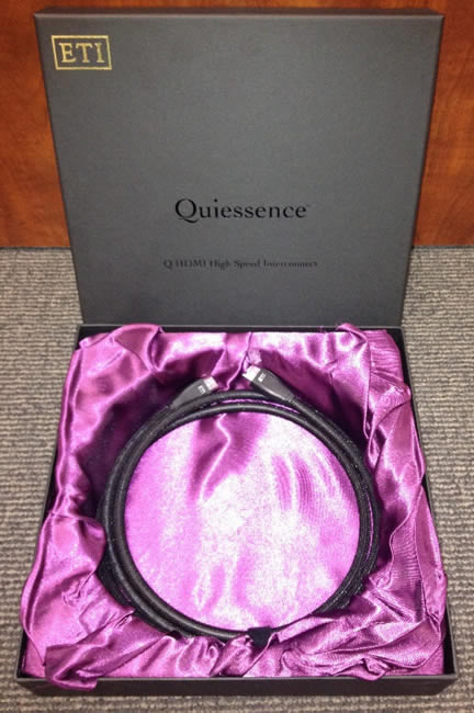 ETI Quiessence HDMI cable in the supplied presentation box.