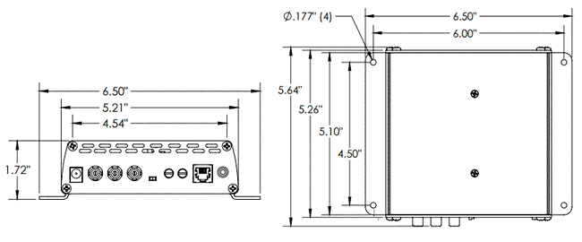 Misco GPA221 amplifier dimensions (approx.)