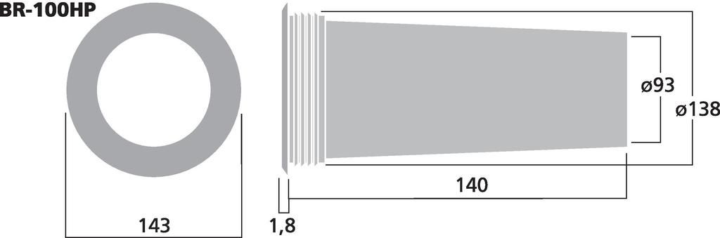Monacor BR-100HP tuning port dimensions.