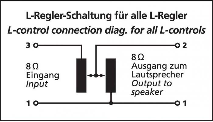 L-Pad Attenuator suggested connection diagram.