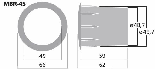 Monacor MBA-45 tuning port dimensions.