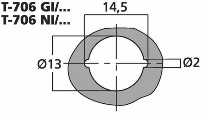 T-706GI RCA mounting hole measurements mm (approx.)