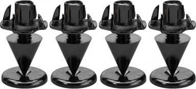 MONACOR SPS-45/SW Speaker Spike Set (4 Pieces) – Black, Universal Floorstanding Speaker Isolation Feet