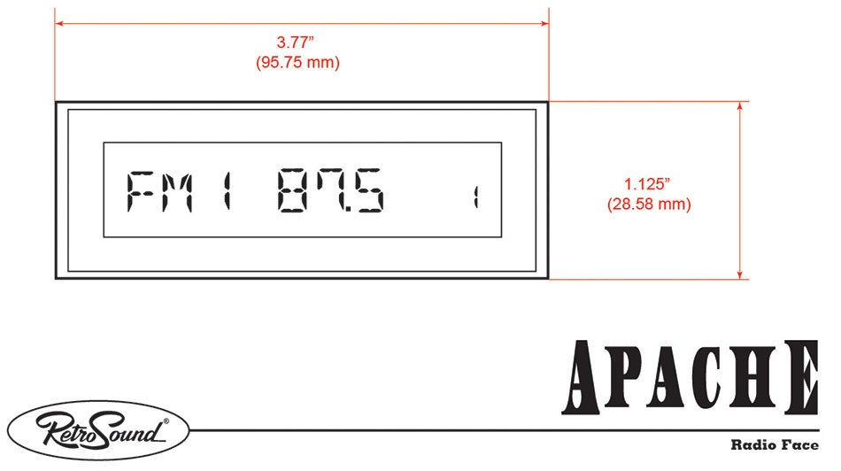 RetroSound Apache Face Dimensions