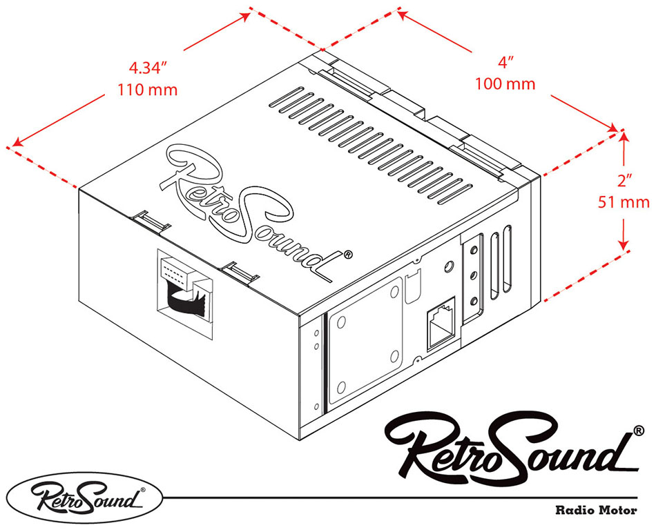 RetroSound Radio Motor Body Dimensions (approx.)