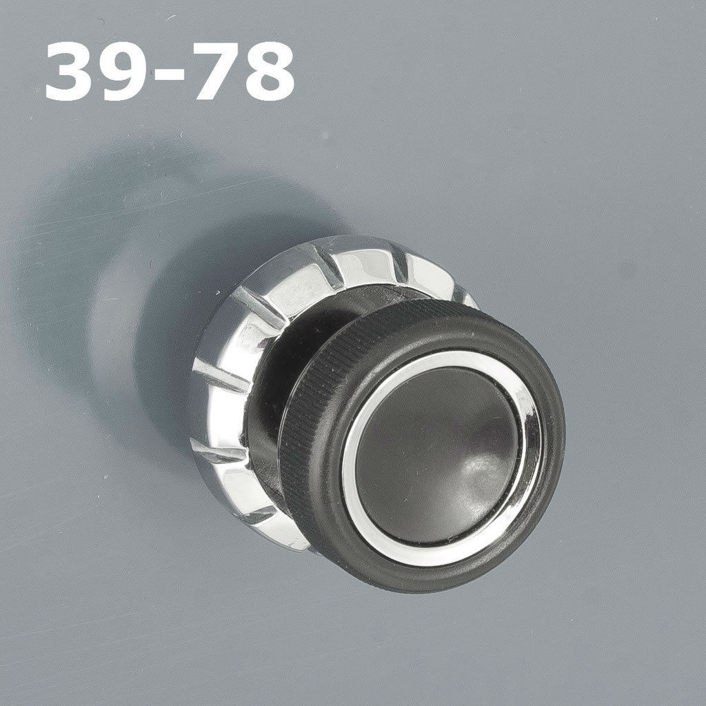 Soundlabs Group RetroSound Becker Style Radio Knob Set black with Chrome Ring and Notched Rear