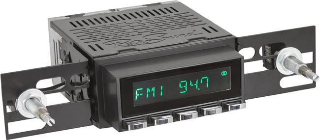 RetroSound RetroRadio, showing base unit with black trim and chrome buttons.