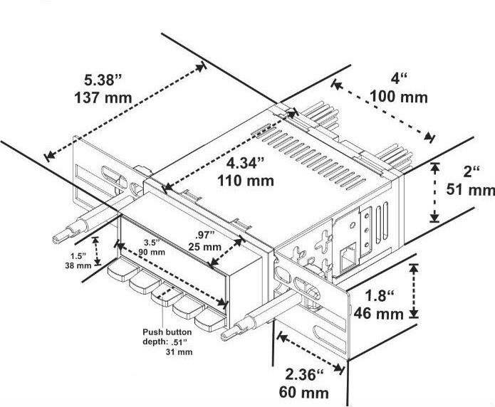 Retro Sound RetroRadio chassis dimensions (approx.)