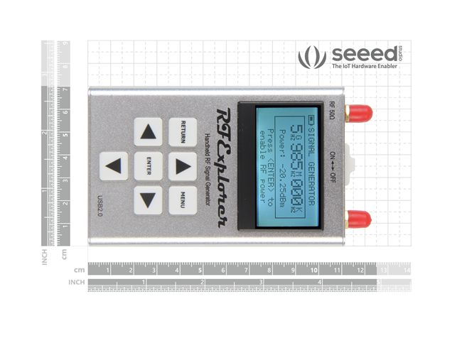 RF Explorer Handheld RF Signal Generator Combo Size