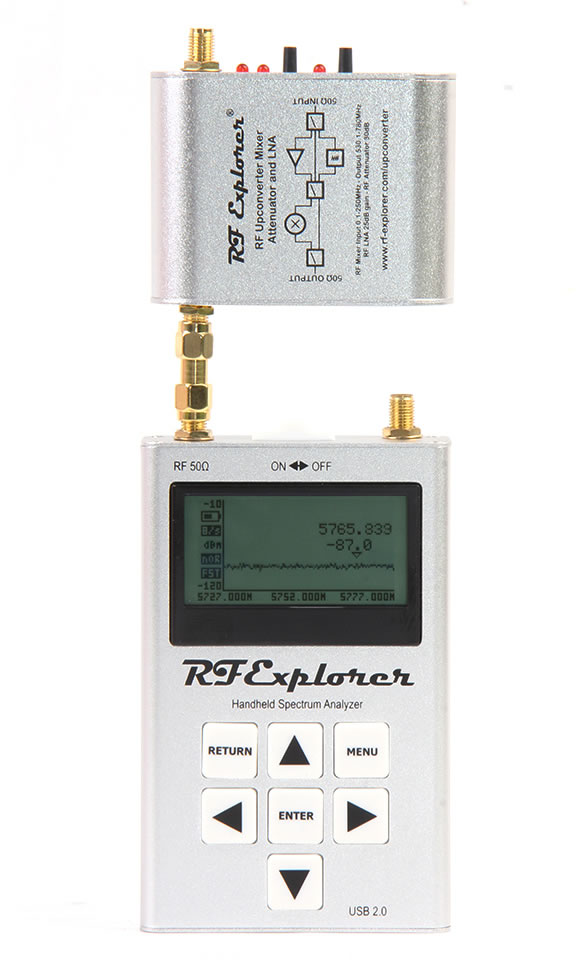 RF Explorer Upconverter Mixer installed - RF Exploer not included.