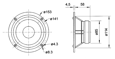 Loudspeaker Driver Dimensions and Measurements- all dimensions in mm (approx.)