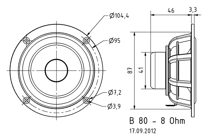 Loudspeaker Driver Dimensions and Measurements - all dimensions in mm (approx.)