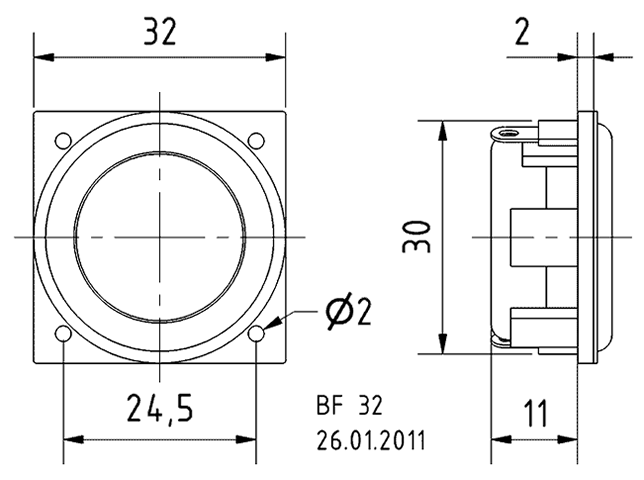 Loudspeaker Driver Dimensions and Measurements - all dimensions in mm (approx.)