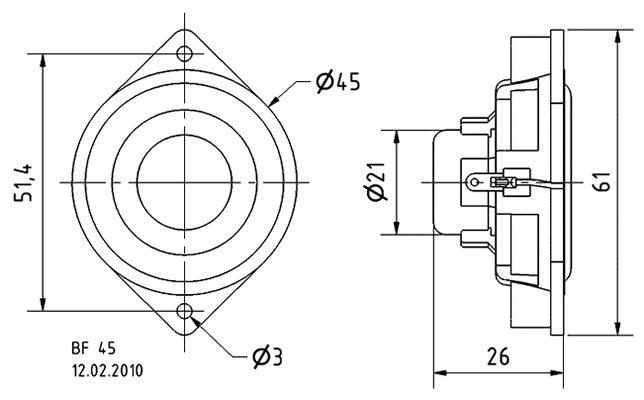 Loudspeaker Driver Dimensions and Measurements - all dimensions in mm (approx.)