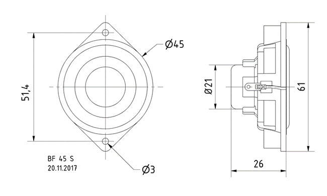 Loudspeaker Driver Dimensions and Measurements - all dimensions in mm (approx.)