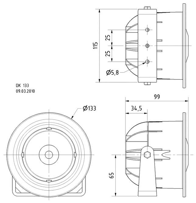 Loudspeaker Driver Dimensions and Measurements - all dimensions in mm (approx.)