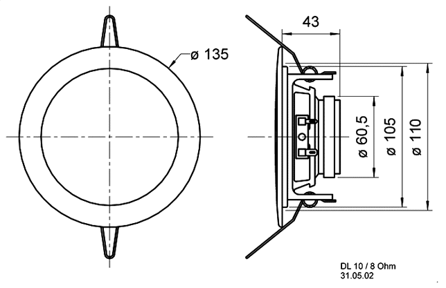 Loudspeaker Driver Dimensions and Measurements - all dimensions in mm (approx.)