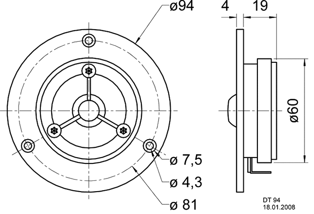 Loudspeaker Driver Dimensions and Measurements - all dimensions in mm (approx.)