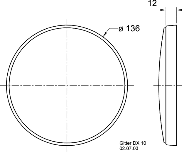 Visaton DX10 grille dimensions.