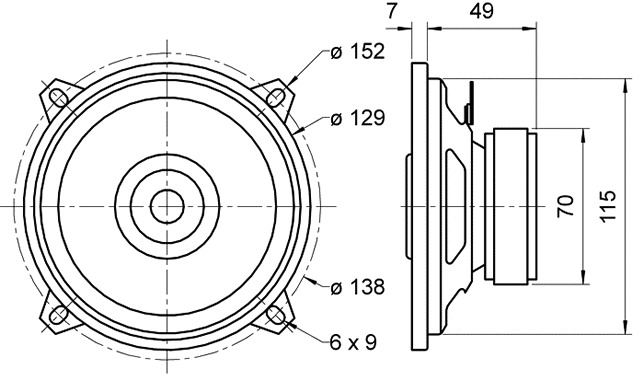 Loudspeaker Driver Dimensions and Measurements - all dimensions in mm (approx.)