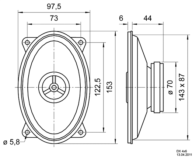 Loudspeaker Driver Dimensions and Measurements - all dimensions in mm (approx.)