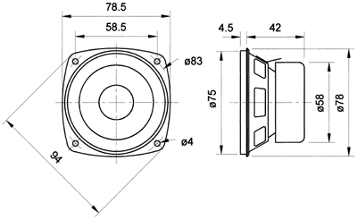 Loudspeaker Driver Dimensions and Measurements - all dimensions in mm (approx.)