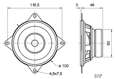 Loudspeaker Driver Dimensions and Measurements - all dimensions in mm (approx.)