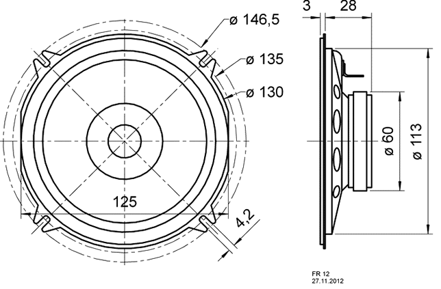 Loudspeaker Driver Dimensions and Measurements - all dimensions in mm (approx.)