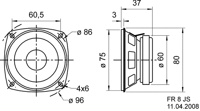 Loudspeaker Driver Dimensions and Measurements - all dimensions in mm (approx.)