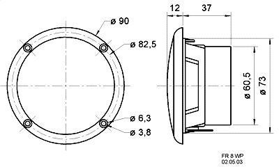 Loudspeaker Driver Dimensions and Measurements - all dimensions in mm (approx.)