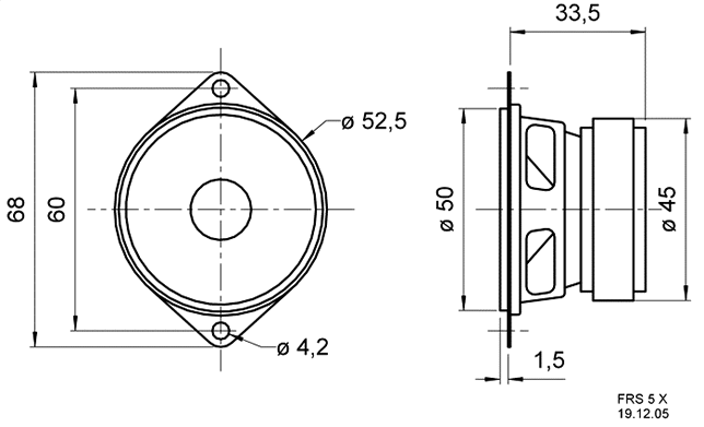 Loudspeaker Driver Dimensions and Measurements - all dimensions in mm (approx.)