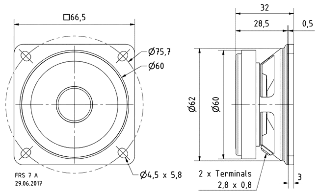 Loudspeaker Driver Dimensions and Measurements - all dimensions in mm (approx.)