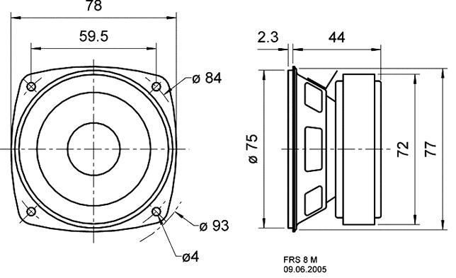 Loudspeaker Driver Dimensions and Measurements - all dimensions in mm (approx.)