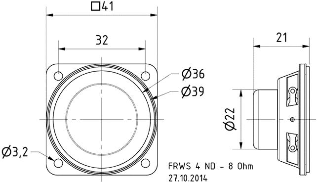 Loudspeaker Driver Dimensions and Measurements - all dimensions in mm (approx.)